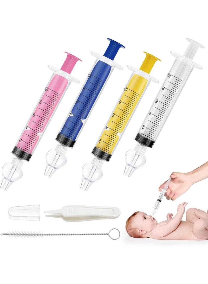 YOUGE Baby Nasal Irrigator, 4PCS Nasal Syringe for Baby, Syringe Nasal Irrigator with Tweezers & Cleaning Brush, Baby Nasal Aspirator with Silicone Nasal Suction Tips Portable Baby Nasal Syringe - Image 1